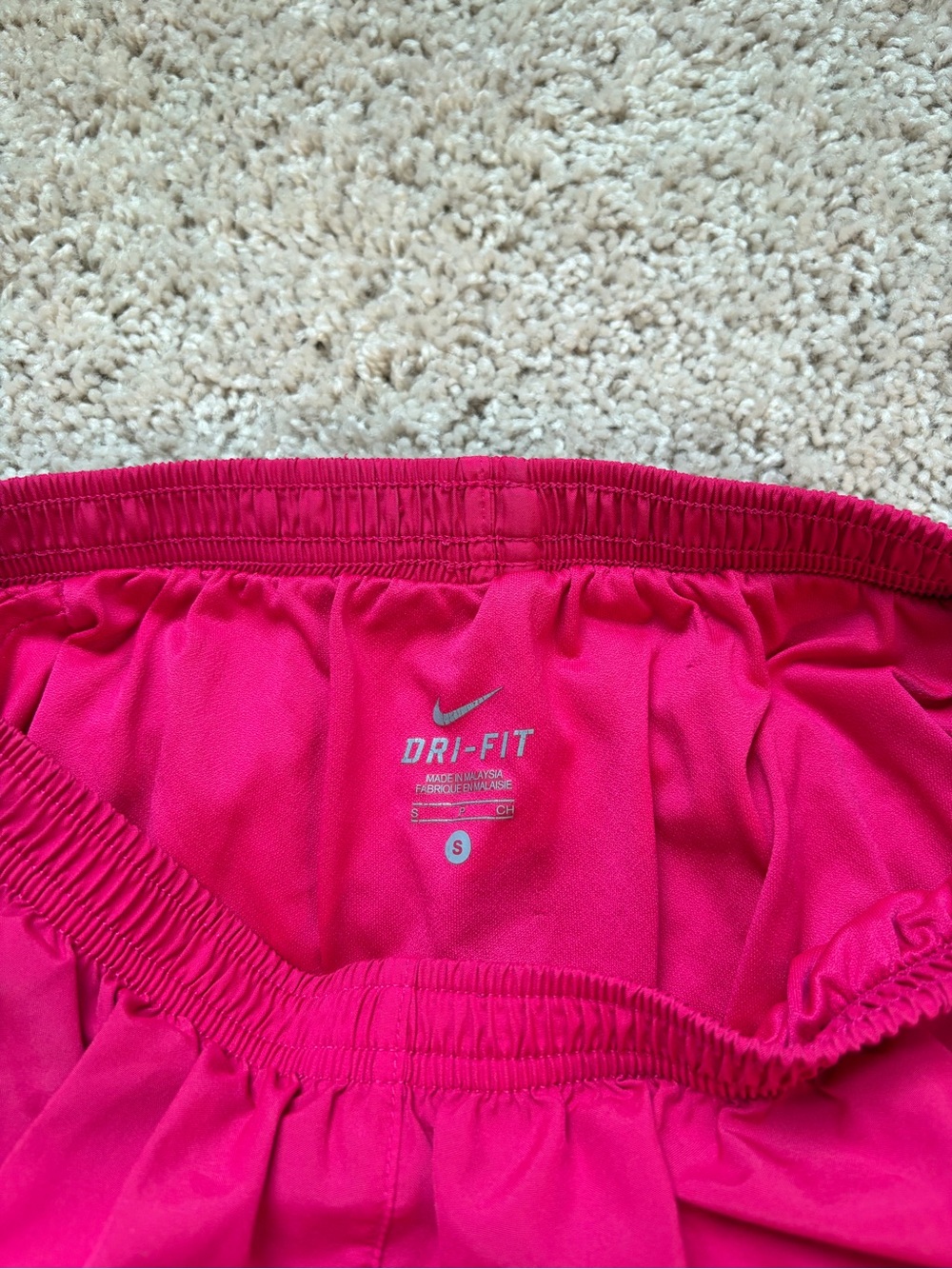 Nike Hot Pink Dri-FIT Running Shorts with Silver Swoosh - Picture 2 of 4